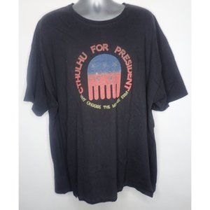 Vintage Cthulhu For President Mens T‎ shirt Hanes 3XL Black Pacman Classic